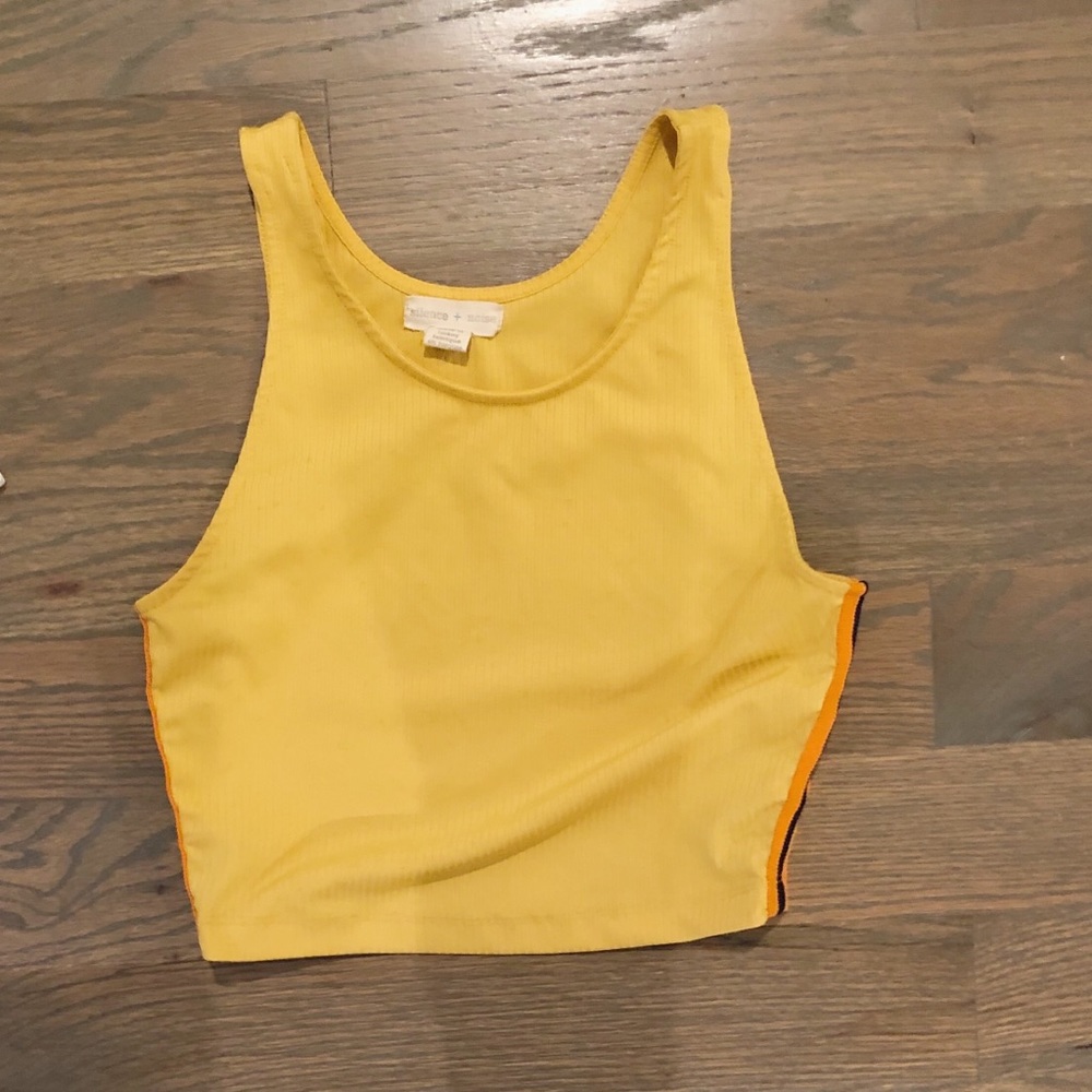 UO Silence + Noise Mustard Yellow Crop Top